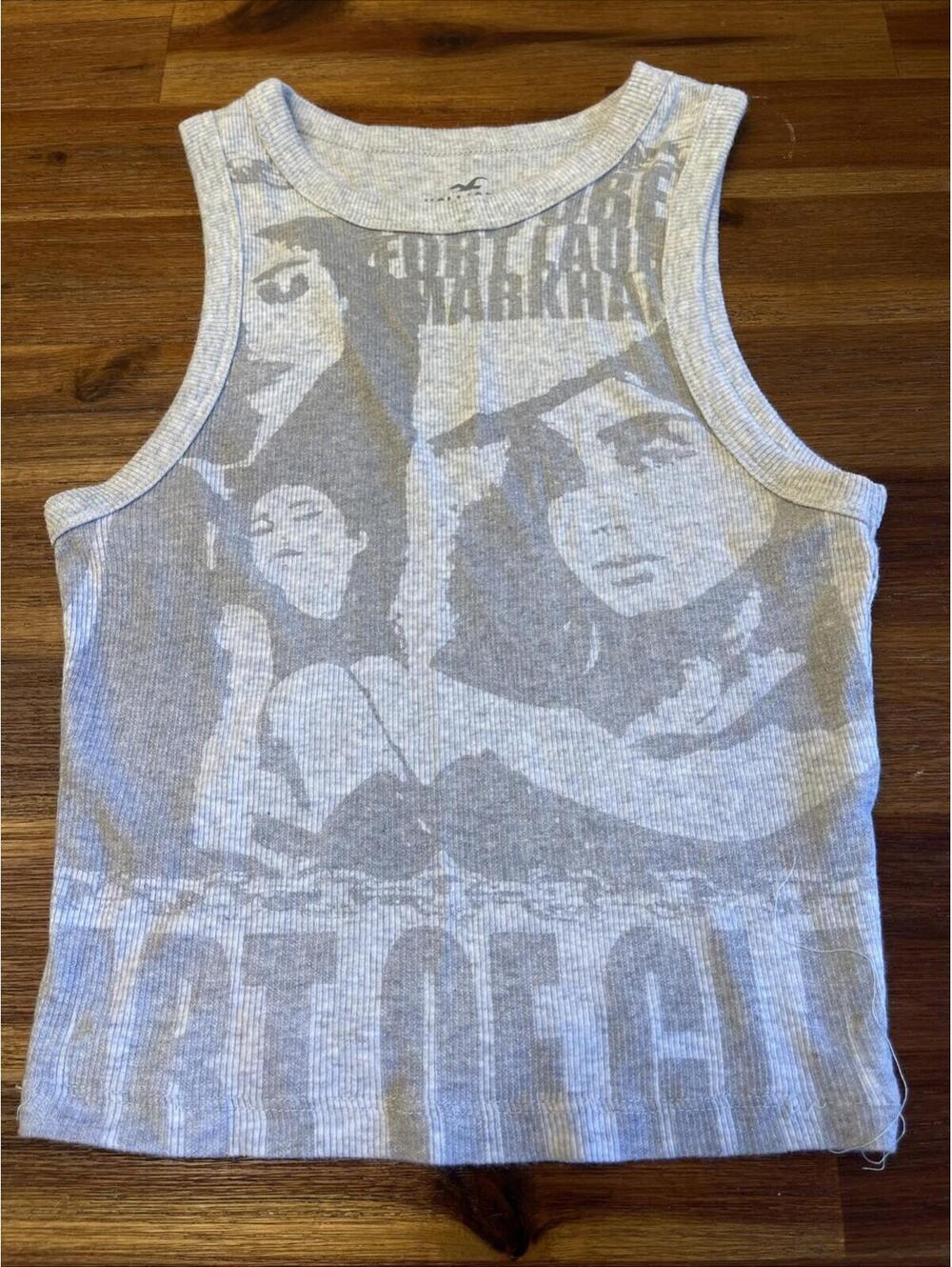 Holster Ribbed Grey  Crop Tank Top Heart Of Glass Womens’s XXS